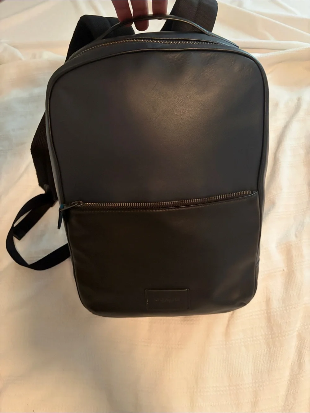 Coach Black and Navy Blue Leather Backpack with original tag.